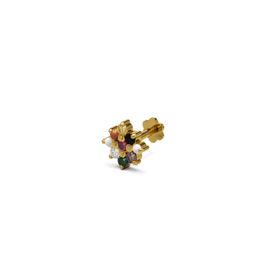 22K Javonte Navaratna Gold Nose Stud
