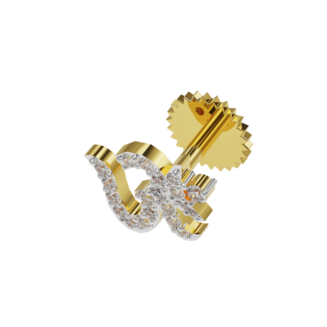 18K Ohm Diamond Nose Stud