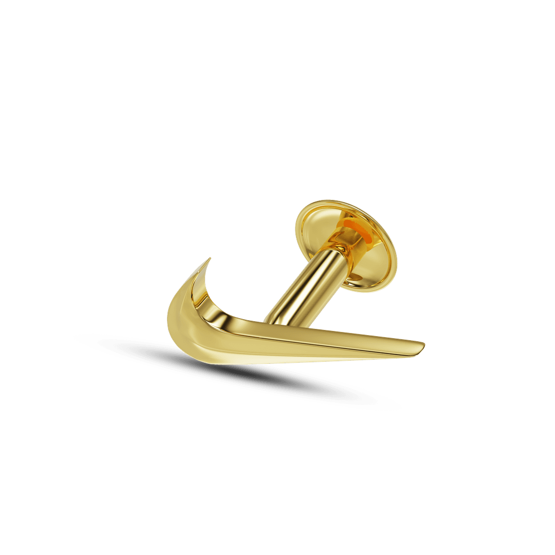 22K Nike Gold Nose Stud 